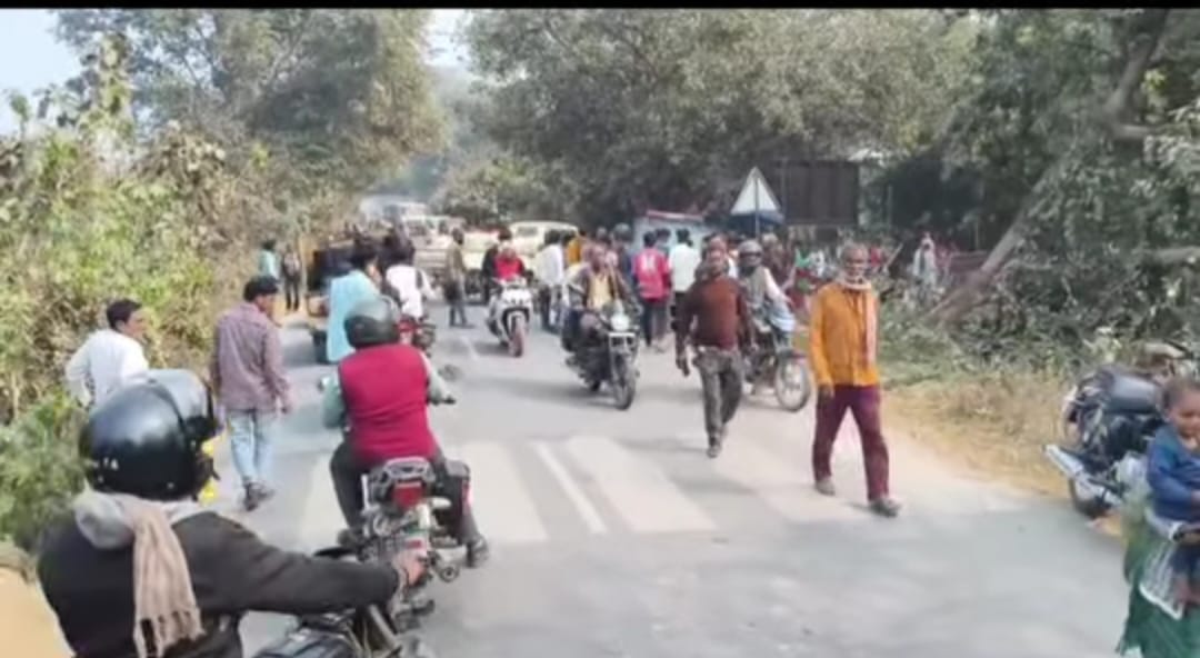 ट्रक की चपेट में आने से बाइक सवार युवक की मौके पर दर्दनाक मौत 