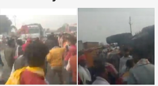 तमकुहीराज में मंत्री डॉ संजय निषाद के स्वागत के दौरान बड़ा हादसा टला, बुलडोजर पलटा—कई घायल