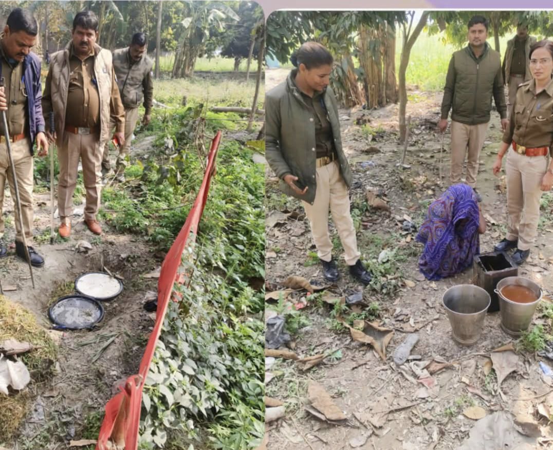 पडरौना में आबकारी की बड़ी कार्रवाई, 15 लीटर कच्ची शराब बरामद, 100 किलो लहन नष्ट, दो महिला तस्कर गिरफ्तार