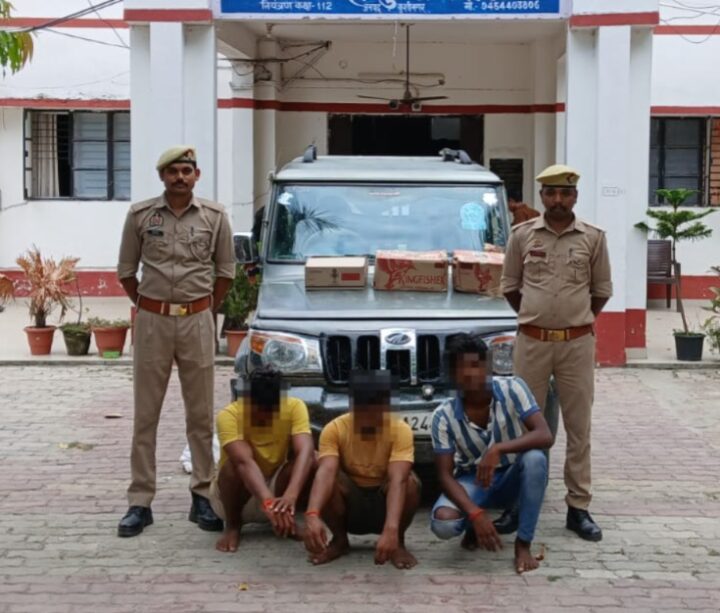 बोलेरो से शराब-बीयर की खेप बरामद, तीन अंतर प्रांतीय तस्कर गिरफ्तार