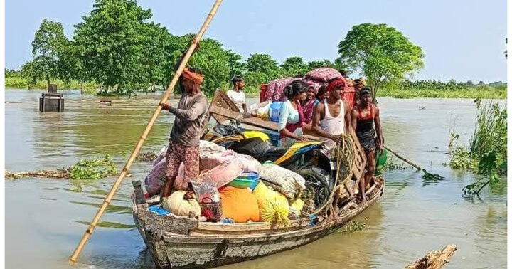 नारायणी का जलस्तर घटा, दियारा में दुश्वारियां बरकरार